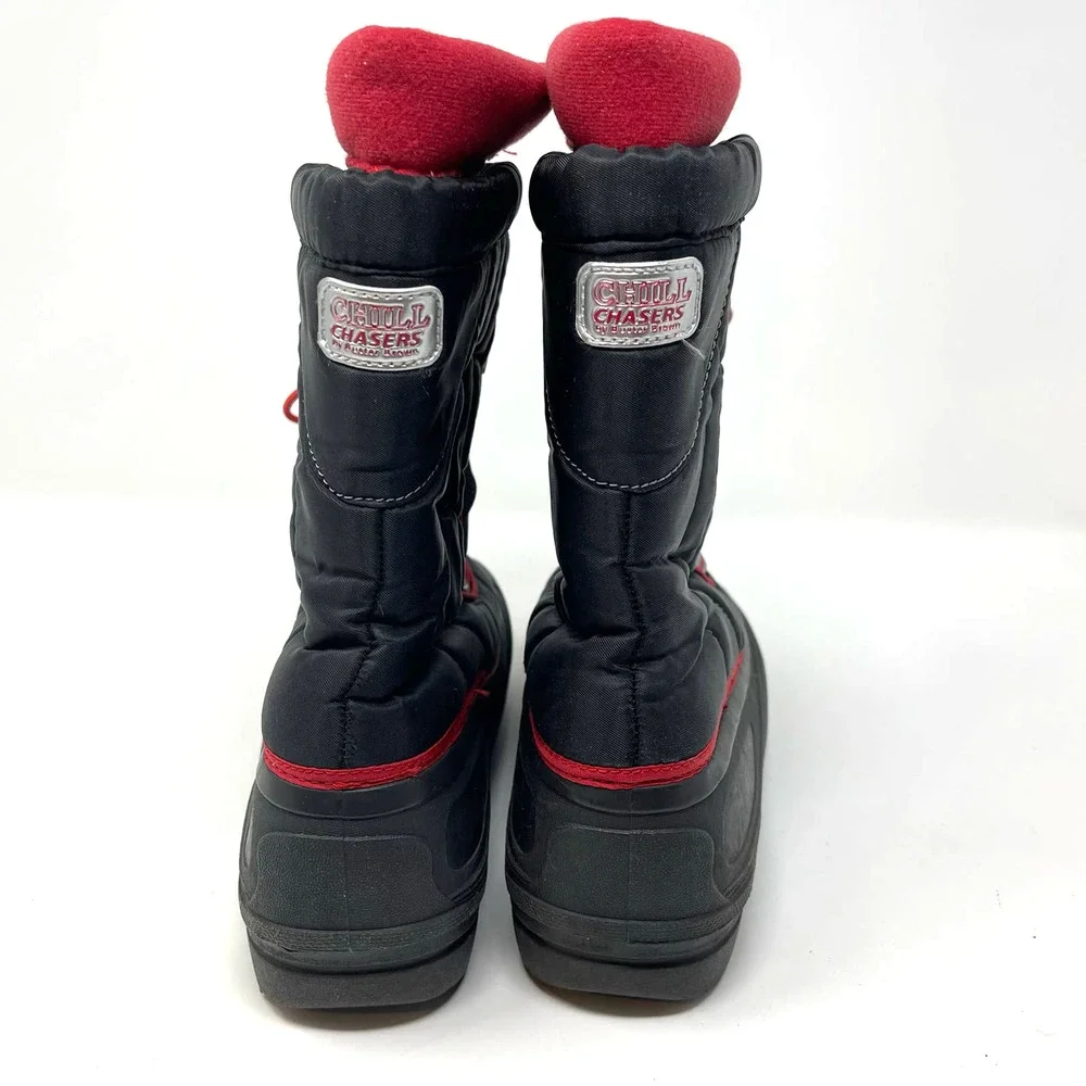Chill Chasers by Buster‎ Brown Insulated Snow Boots Youth Size 3M Black Red